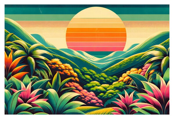 Kép - Színes naplemente (90x60 cm)