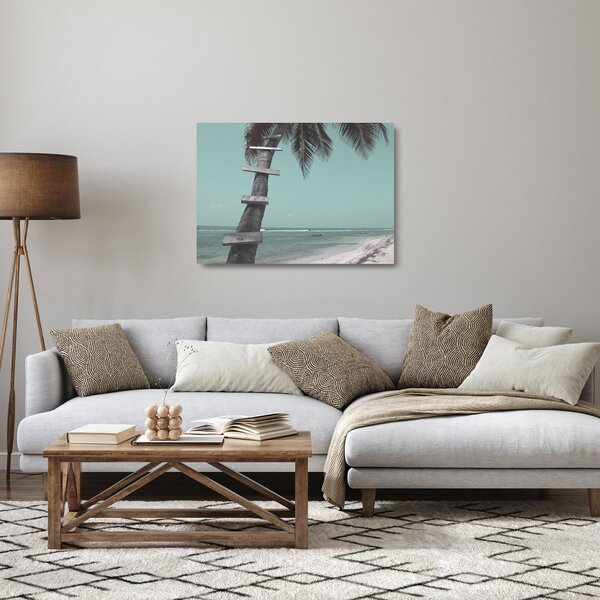 Üveg kép - Palma a Karib-tengeren (70x50 cm)