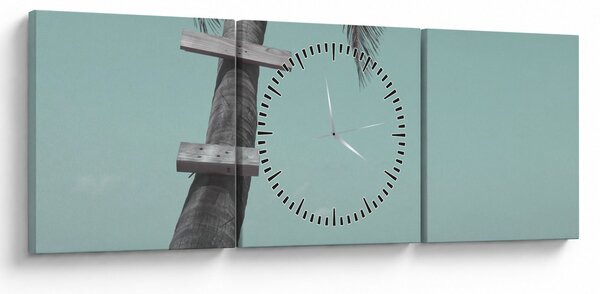 Kép - Palma a Karib-tengeren (órával) (90x30 cm)