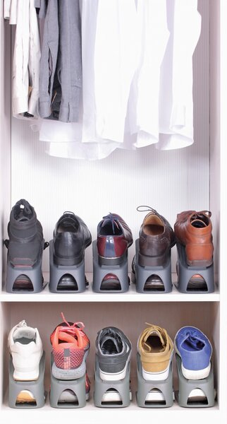 Spacyshoe Helytakarékos Cipőtartó Állvány Antracit 38-45, 64db-os csomag