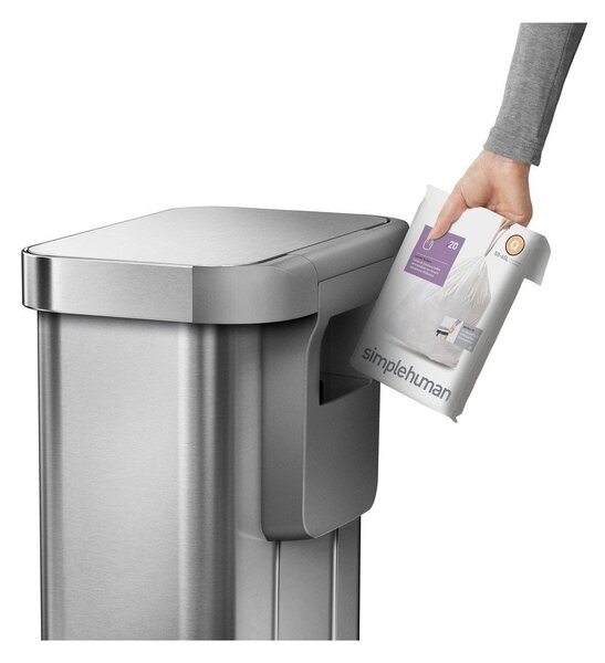 Acél pedálos szemetes 55 l - simplehuman