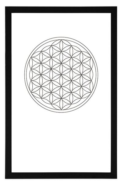 Poszter paszportuval fekete fehér Mandala