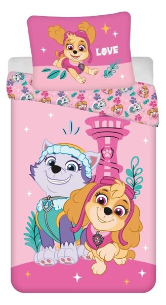 Gyerek ágynemű PAW PATROL Skye & Everest rózsaszín Ágyneműhuzat mérete: 70 x 90 cm | 140 x 200 cm