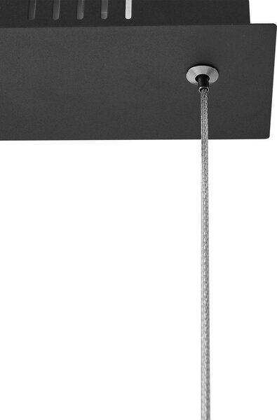 Lucande LED-es függőlámpa Rodado, fekete, 110 cm, alumínium, Fekete, Nappali / Étkező, Alumínium, Modern