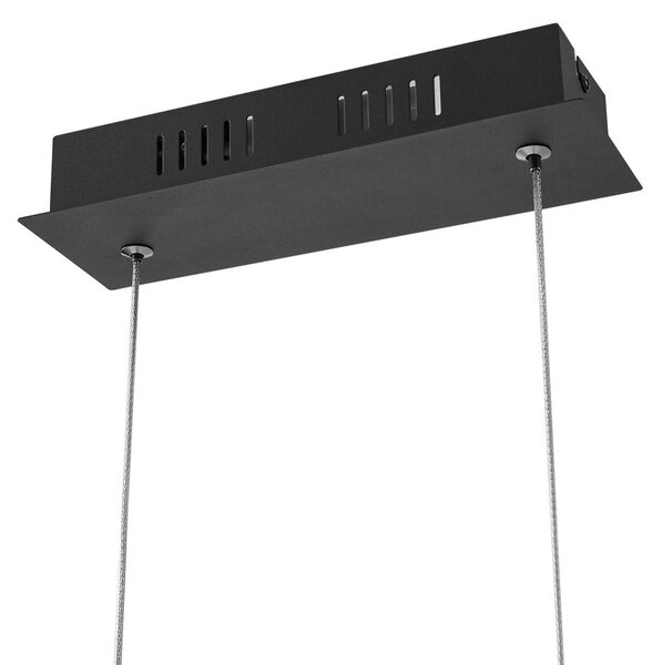 Lucande LED-es függőlámpa Rodado, fekete, 110 cm, alumínium, Fekete, Nappali / Étkező, Alumínium, Modern