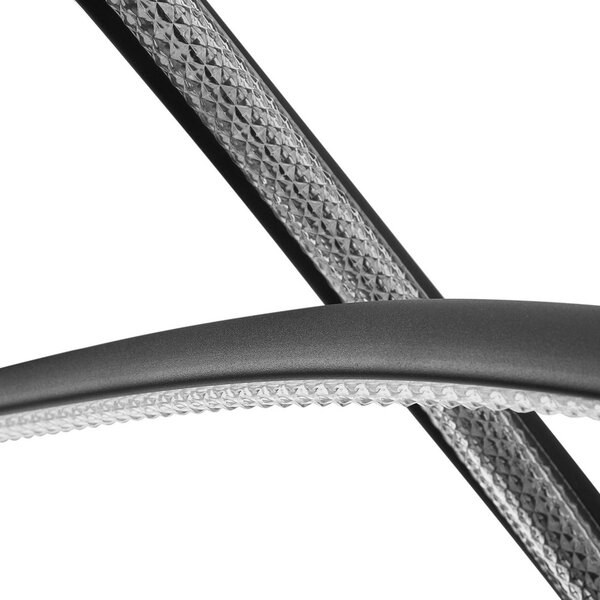 Lucande LED-es függőlámpa Rodado, fekete, 110 cm, alumínium, Fekete, Nappali / Étkező, Alumínium, Modern