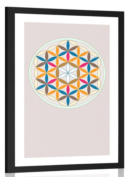 Poszter paszportuval színes Mandala