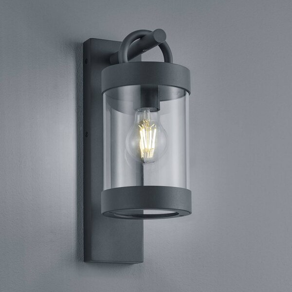 Trio Lighting Sambesi kültéri fali lámpa, szürkületérzékelős, fekete, Fekete, Alumínium, Modern