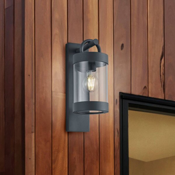 Trio Lighting Sambesi kültéri fali lámpa, szürkületérzékelős, fekete, Fekete, Alumínium, Modern