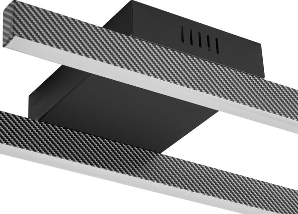 Lucande LED mennyezeti lámpa Yvor, 100 cm, fekete, alumínium, Fekete, Nappali / Étkező, Alumínium, Modern