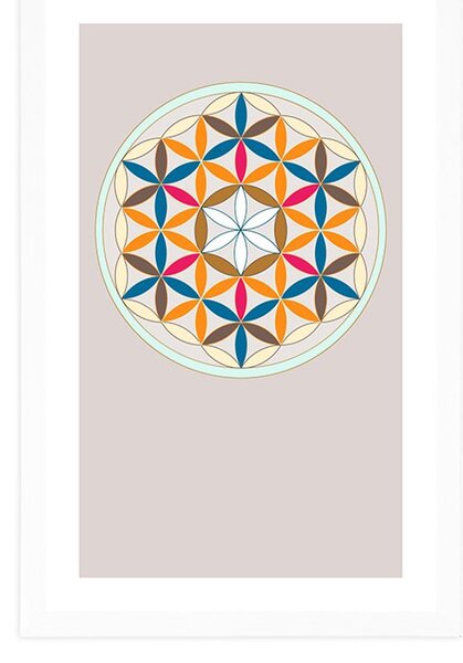Poszter paszportuval színes Mandala
