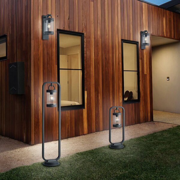 Trio Lighting Sambesi kültéri fali lámpa, szürkületérzékelős, fekete, Fekete, Alumínium, Modern