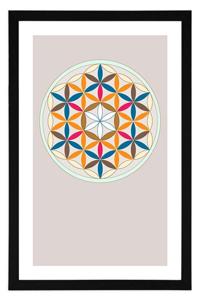 Poszter paszportuval színes Mandala