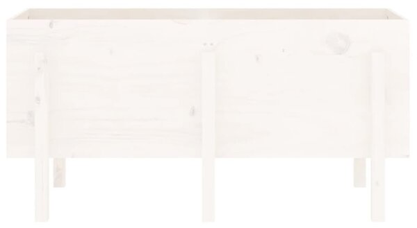 Fehér tömör fenyőfa kerti magaságyás 121 x 50 x 57 cm