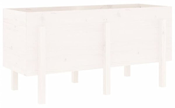 Fehér tömör fenyőfa kerti magaságyás 121 x 50 x 57 cm