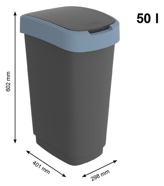 Szemetes újrahasznosított műanyagból 50 l Twist - Rotho
