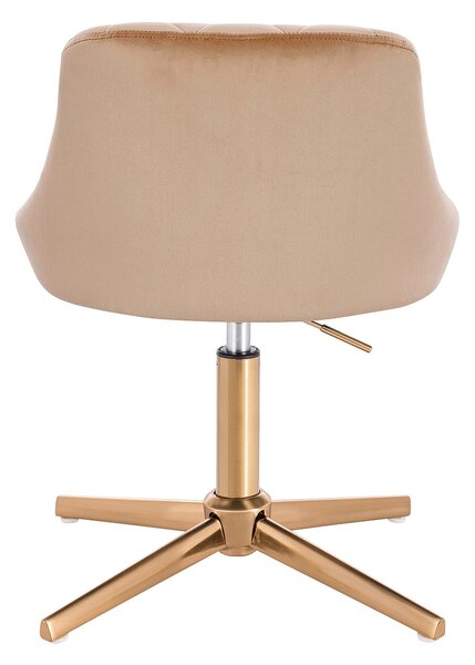 HR1054CROSS Latte modern velúr szék arany lábbal