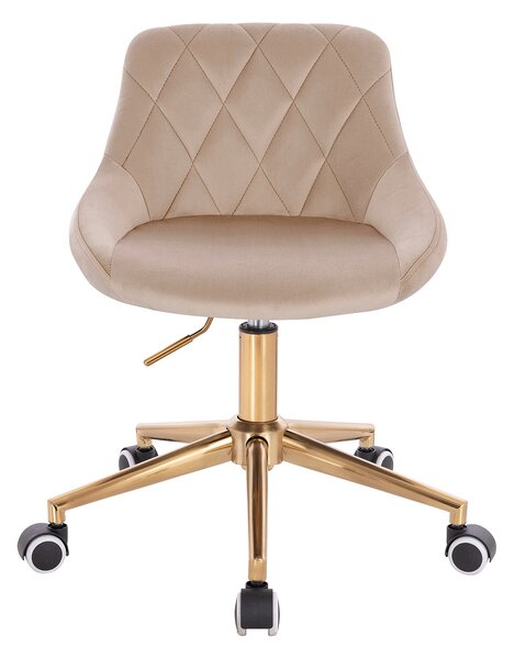 HR1054K Latte modern velúr szék arany lábbal