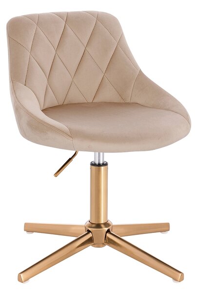 HR1054CROSS Latte modern velúr szék arany lábbal