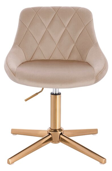 HR1054CROSS Latte modern velúr szék arany lábbal