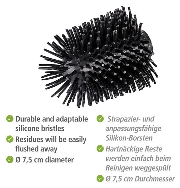 Cserélhető szilikon WC-kefe, ø 7,5 cm - Wenko