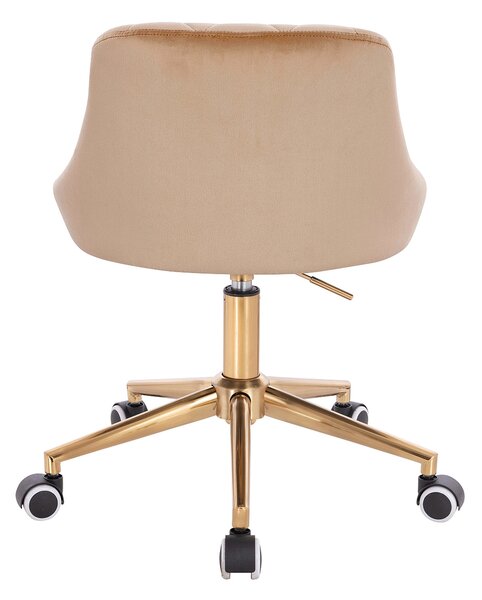HR1054K Latte modern velúr szék arany lábbal