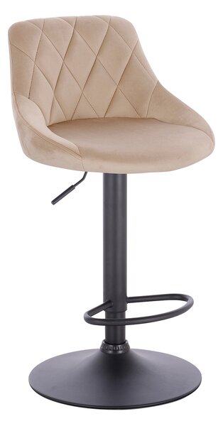 HR1054W Latte modern velúr szék fekete lábbal