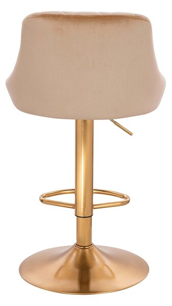 HR1054W Latte modern velúr szék arany lábbal