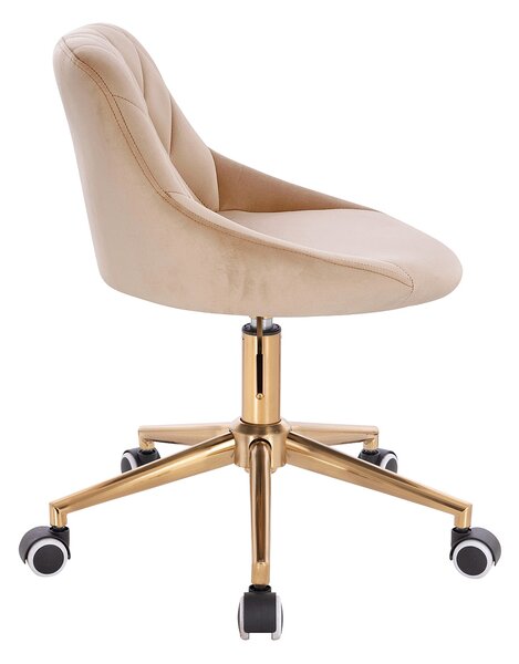 HR1054K Latte modern velúr szék arany lábbal