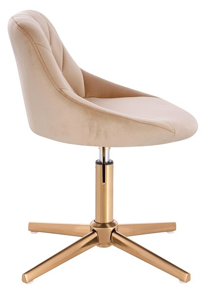 HR1054CROSS Latte modern velúr szék arany lábbal