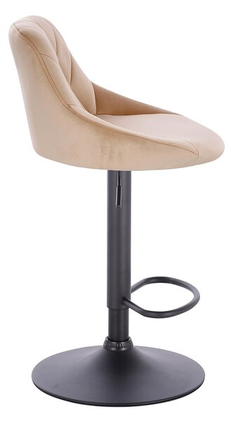 HR1054W Latte modern velúr szék fekete lábbal
