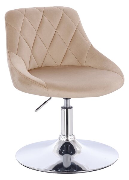 HR1054N Latte modern velúr szék krómozott lábbal