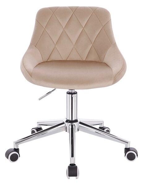 HR1054K Latte modern velúr szék krómozott lábbal