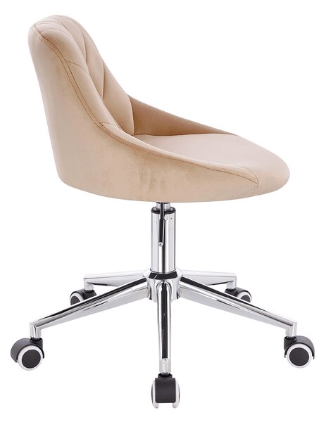 HR1054K Latte modern velúr szék krómozott lábbal
