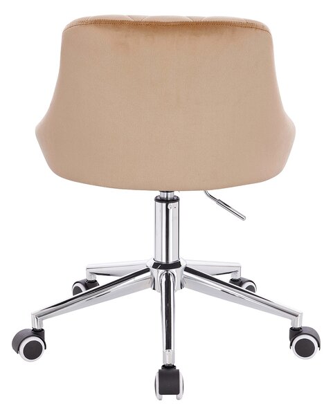 HR1054K Latte modern velúr szék krómozott lábbal