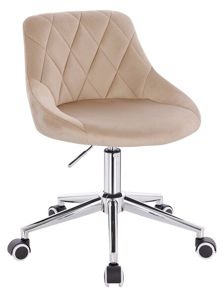 HR1054K Latte modern velúr szék krómozott lábbal