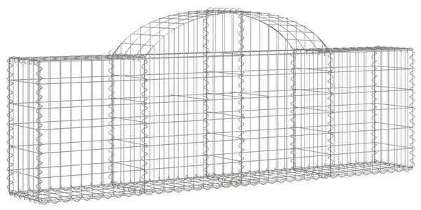6 db íves horganyzott vas gabion kosár 200x30x60/80 cm