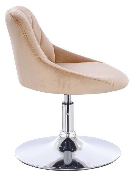HR1054N Latte modern velúr szék krómozott lábbal
