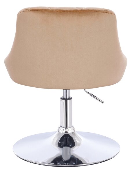 HR1054N Latte modern velúr szék krómozott lábbal