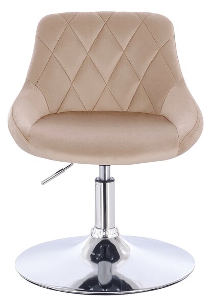 HR1054N Latte modern velúr szék krómozott lábbal