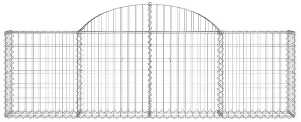 6 db íves horganyzott vas gabion kosár 200x30x60/80 cm