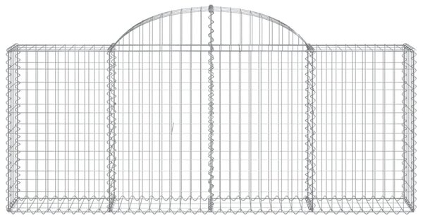6 db íves horganyzott vas gabion kosár 200x30x80/100 cm