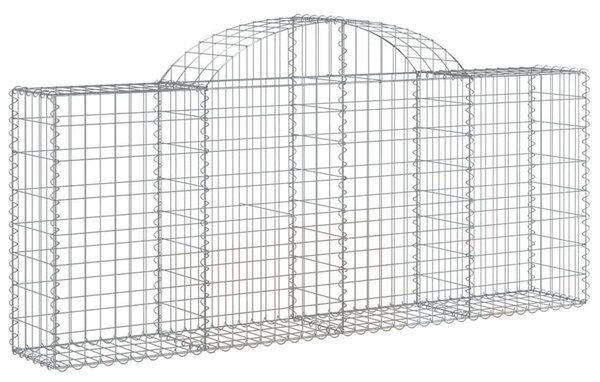 6 db íves horganyzott vas gabion kosár 200x30x80/100 cm