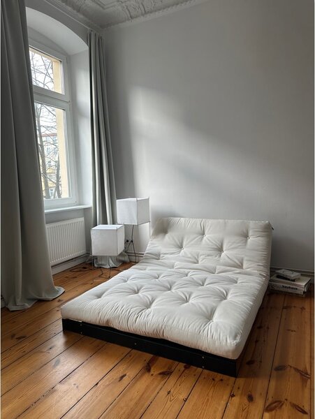 Mustársárga kinyitható kanapé 140 cm Roots Black Night – Karup Design