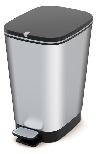 Ezüstszínű műanyag pedálos szemetes 25 l Chic Bin – KIS
