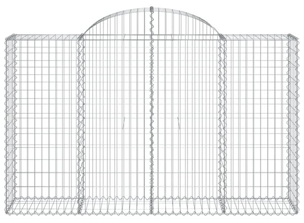 Íves horganyzott vas gabion kosár 200x50x120/140 cm