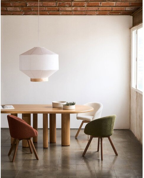 Étkezőasztal kőrisfa dekorral 105x220 cm Mailen – Kave Home