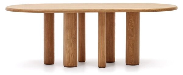 Étkezőasztal kőrisfa dekorral 105x220 cm Mailen – Kave Home