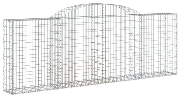 4 db íves horganyzott vas gabion kosár 300 x 30 x 100/120 cm