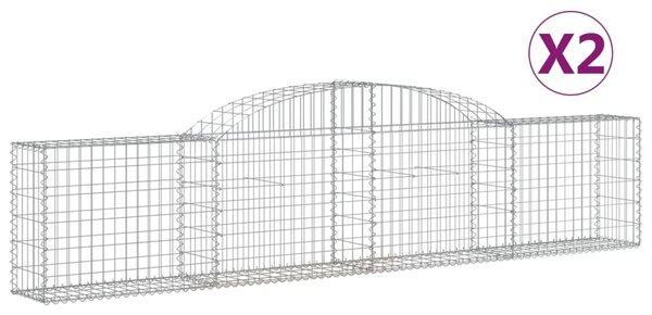 2 db íves horganyzott vas gabion kosár 300x30x60/80 cm